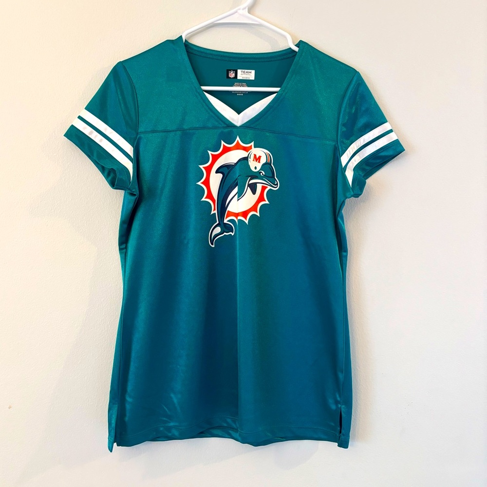 NFL Women's Teal Miami Dolphins Jersey with White Accents